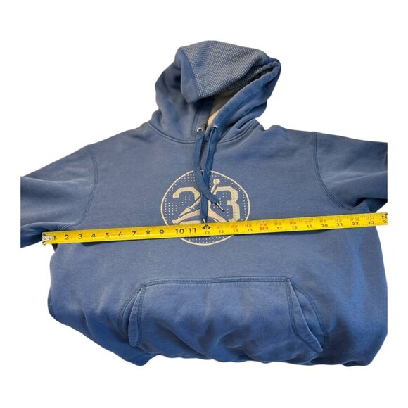 Jordan 13 Classic Cut Flint Blue Rare Pullover Hoodie Size M | Logo Hologram Y2K - Picture 10 of 13